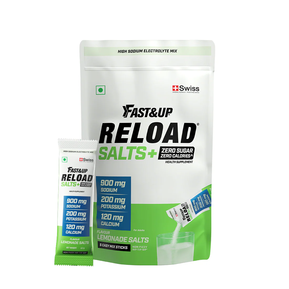 Fast&Up Reload Salts + High Sodium Electrolyte Mix - Lemonade 5's