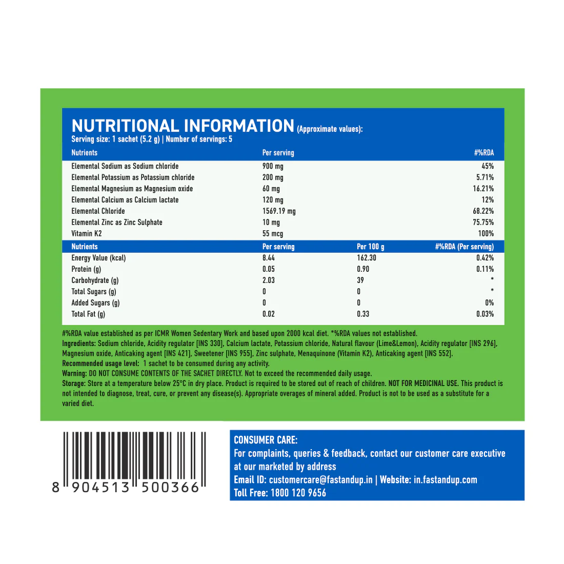Fast&Up Reload Salts + High Sodium Electrolyte Mix - Lemonade 5's - Image 3
